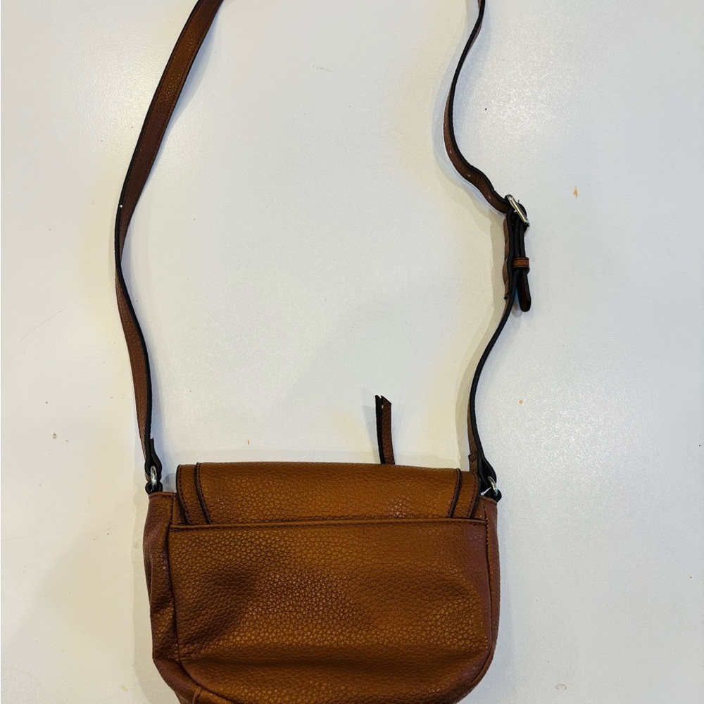 Nine West light brown Crossbody Bag faux pebble leather satchel bag - Picture 9 of 10